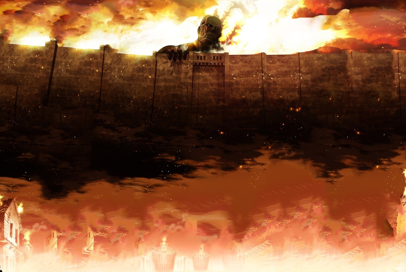Attack on Titan background — Colossal Titan Attack