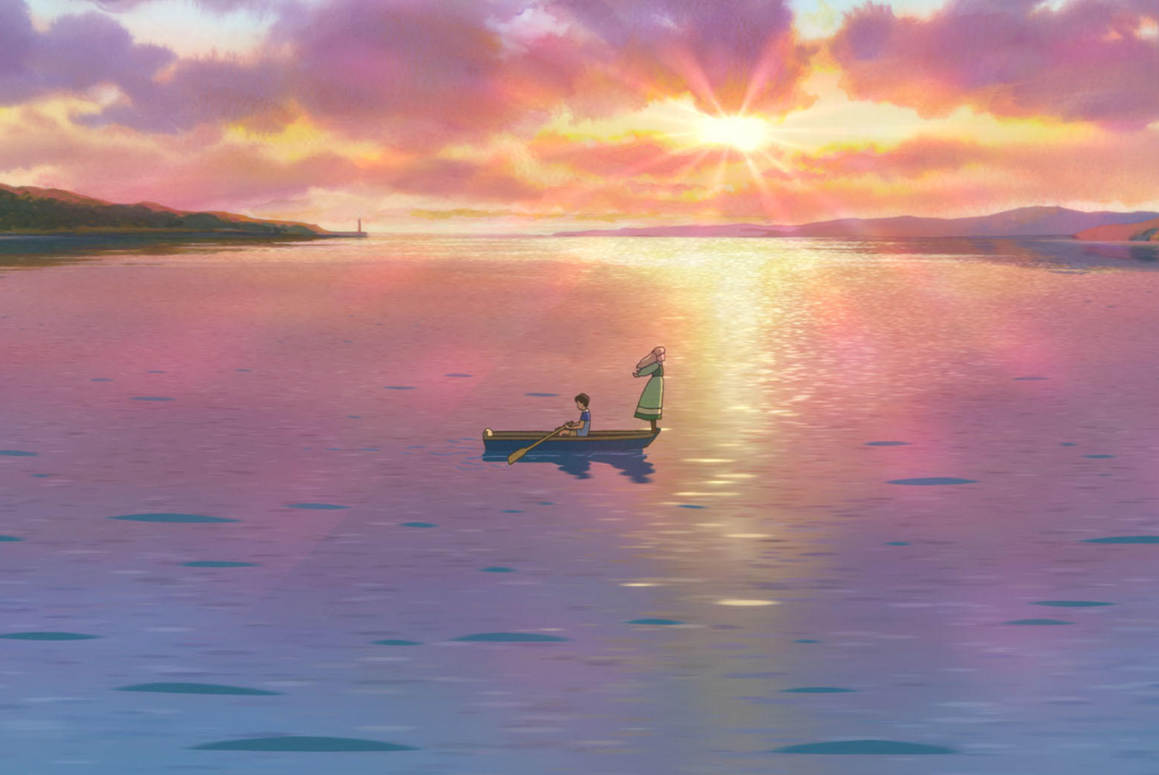 When Marnie Was There background — Sunset on the Lake