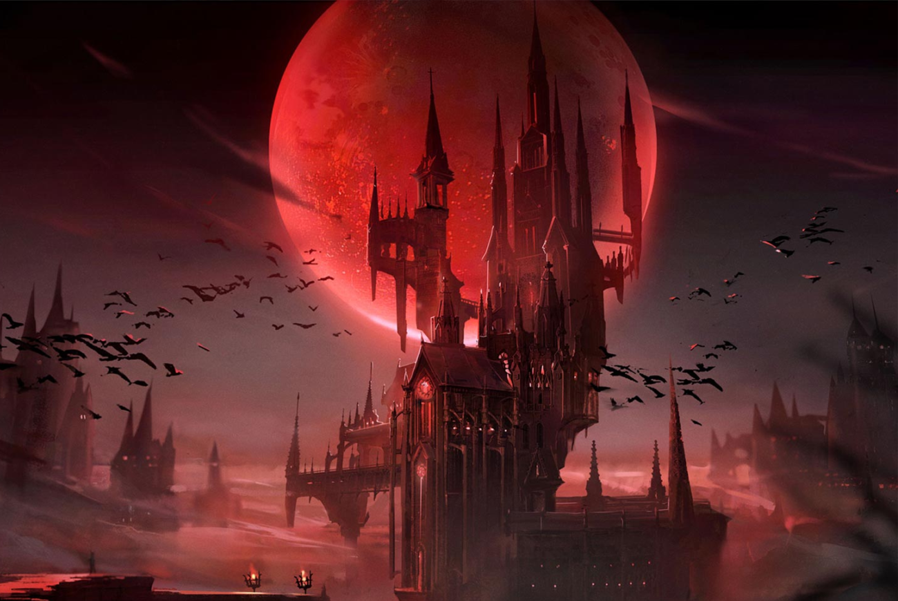Silver and Blood background — Crimson Castle