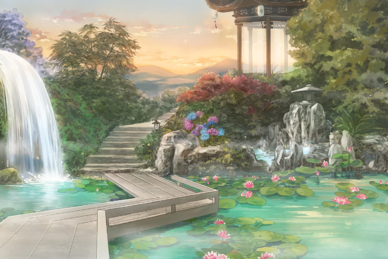 The Husky and His White Cat Shizun background — Red Lotus Pavilion