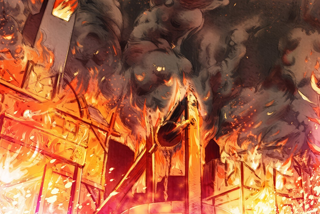 Kuroinu background — Burning Eostia
