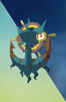 Dhelmise — Pokemon card artwork