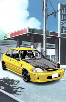Honda Civic EK9 — Initial D card artwork