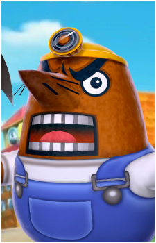 Mr Resetti — Animal Crossing card artwork