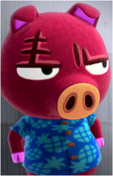 Rasher — Animal Crossing card artwork